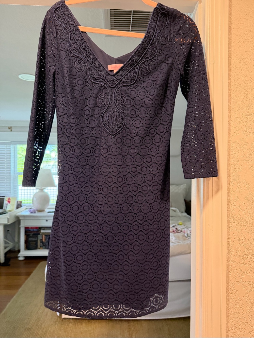 Lilly Pulitzer Navy Crochet Sheath Dress